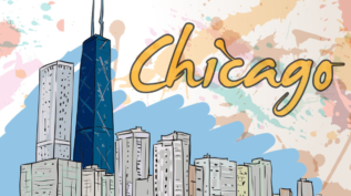 芝加哥天际线的涂鸦